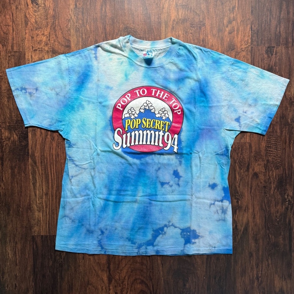 Vintage 1994 Pop Secret Summit 94 Tie Dye T Shirt Hanes‎ Beefy T Single Stitch